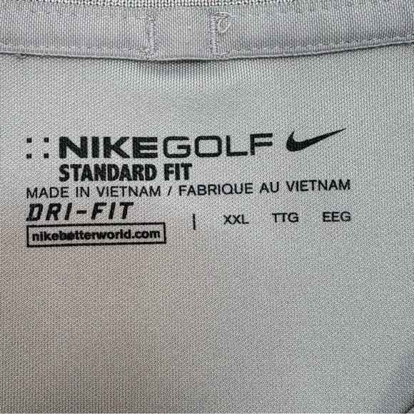 Nike Golf Dri-FIT Polo Shirt Men’s XXL Gray Short Sleeve Shirt - Picture 4 of 9
